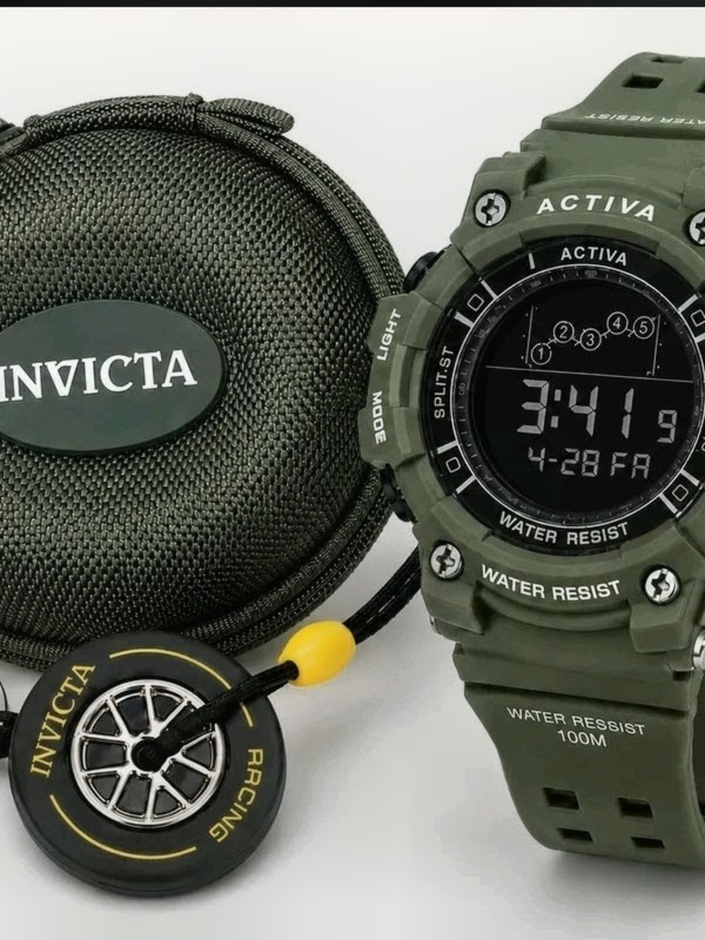 Invicta ActivA Olive Green and Black Digital Sports Watch